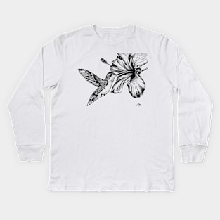 Hummingbird & Hibiscus Kids Long Sleeve T-Shirt